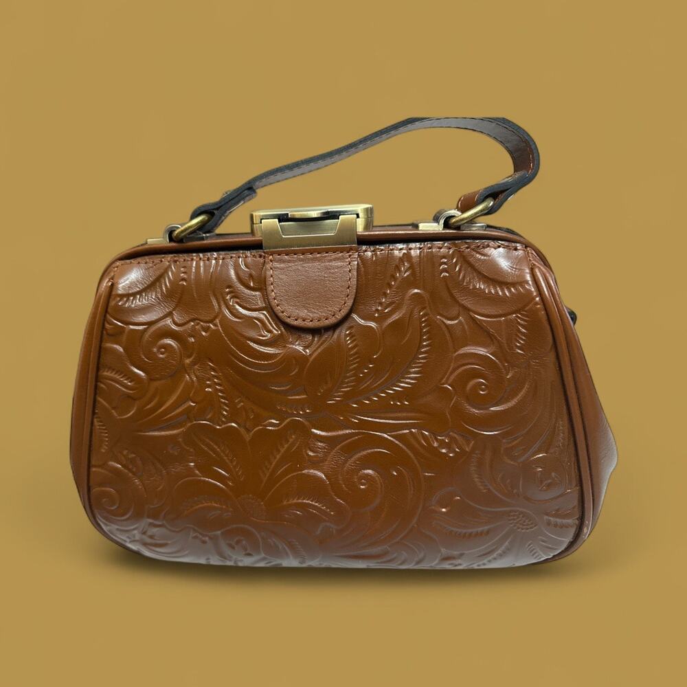 Patricia Nash Gracchi Tooled Leather Frame Satchel – Excellent Cond. NWOT-